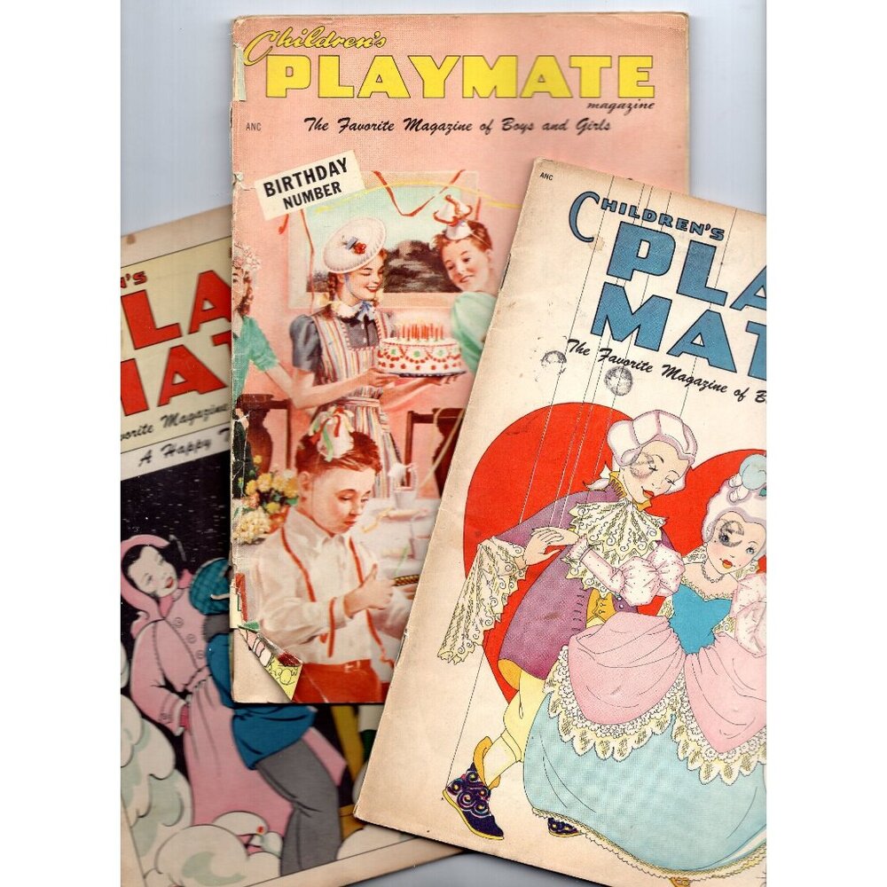 1950s Play Mate Magazines Lot (1951–53) Stories, Games & Holiday Art